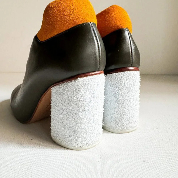 A Detacher Unique Multi Texture Ark Grey  Leather Booties 7 - Picture 4 of 8